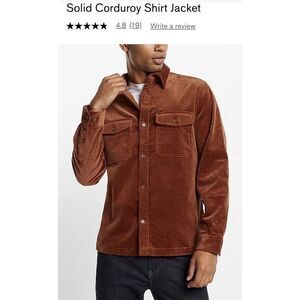 Express Men's Solid Corduroy Shirt Jacket Size XL‎ Color Tortoise Shell 2840